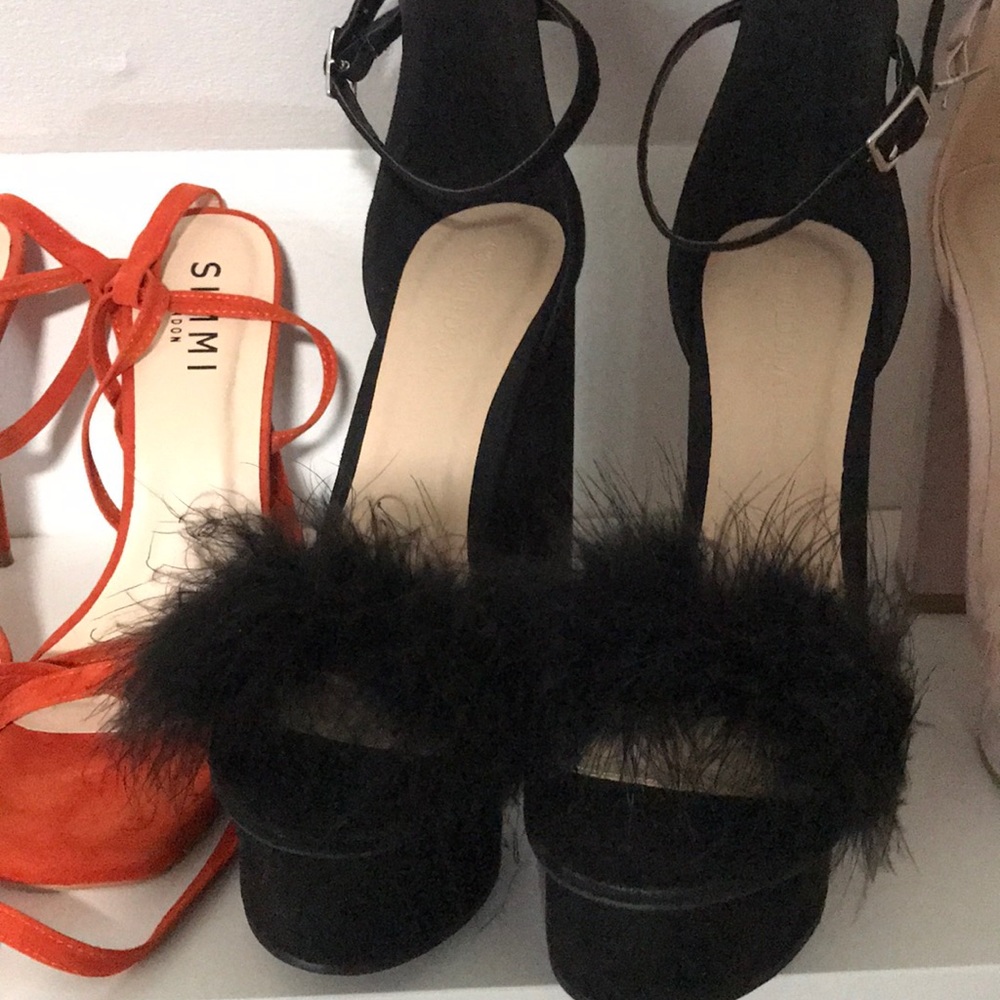 Platform Fur-Toed Heels